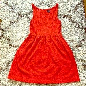 Anthropologie Orange Patterned Dress